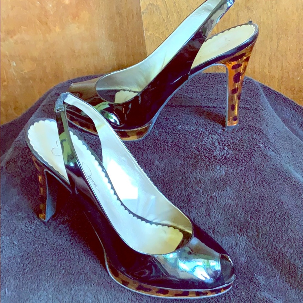 Jessica Simpson Amanda Black Open Toe Slingback